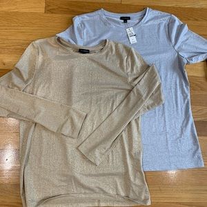 NWT Silver Metallic Top